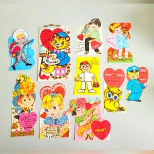 10 vintage unused Valentines Cards 50s-70s